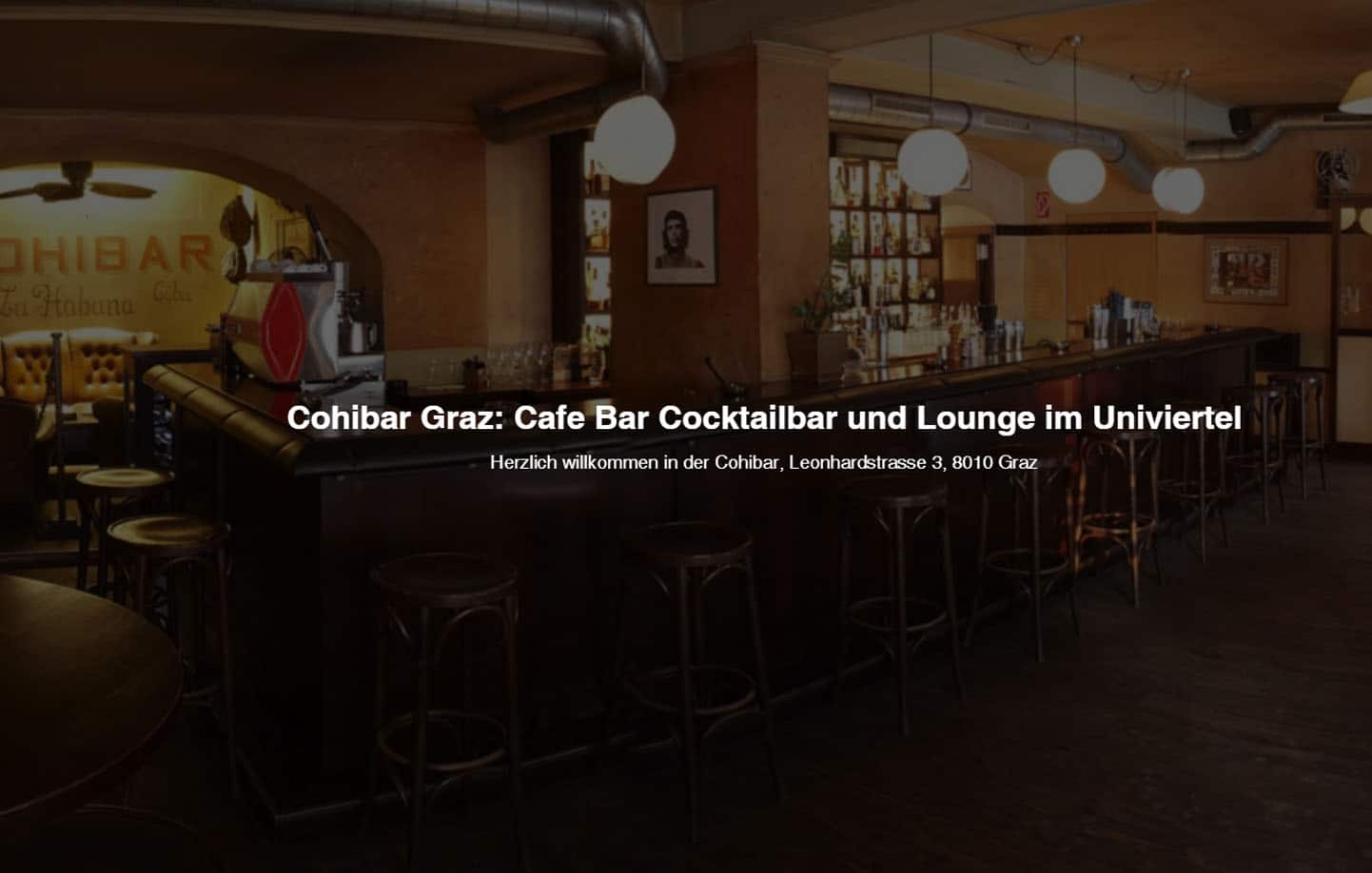 Die Cohibar Graz: Cafe, Bar und Cocktailbar Graz