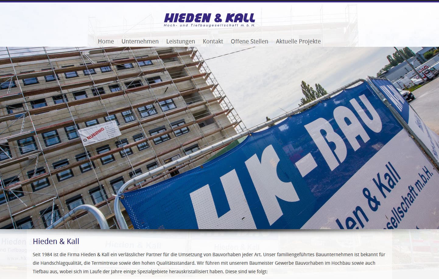 Website Referenzen Graz: Hieden & Kall, Bauunternehmen