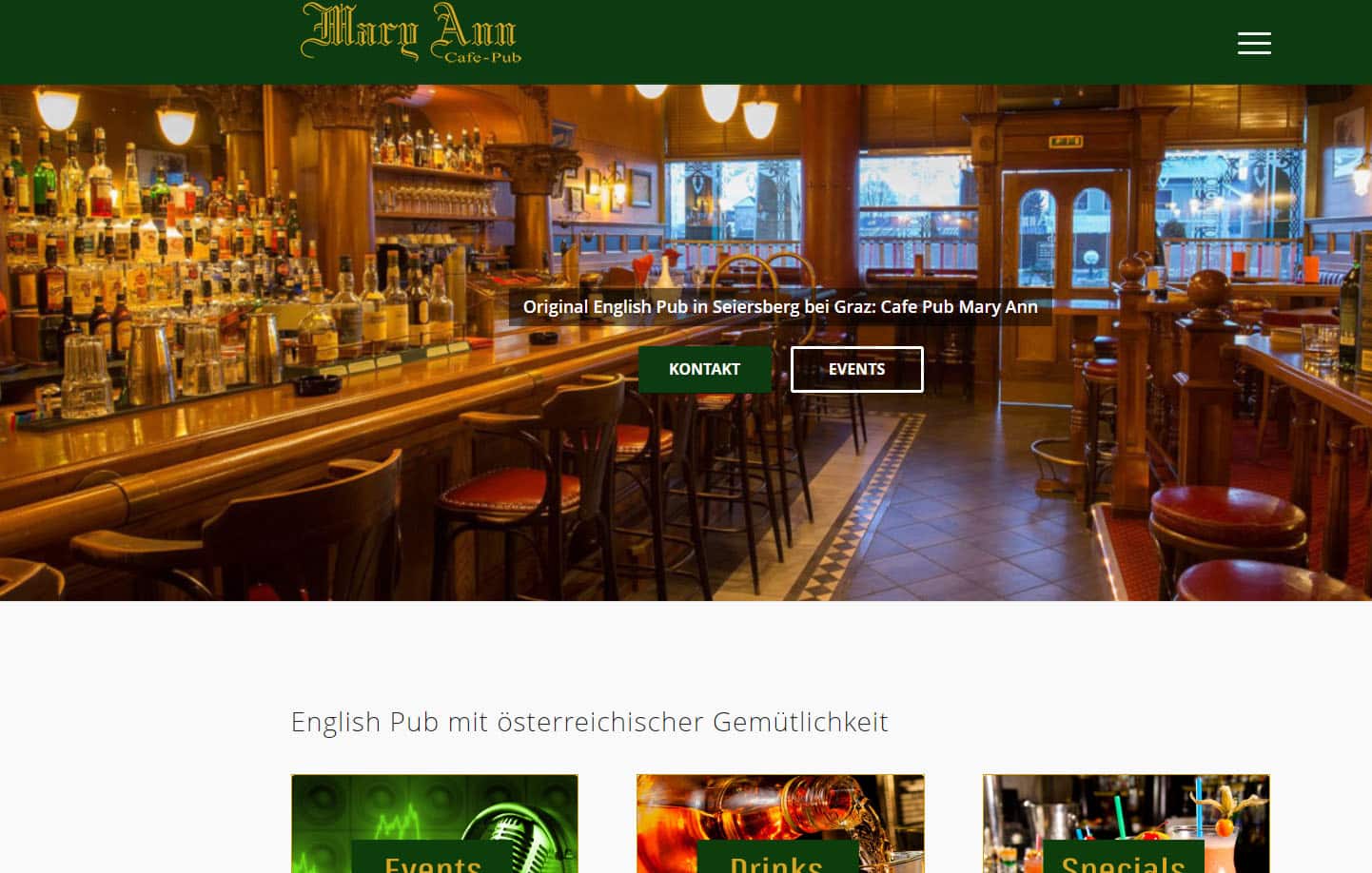 Mary Ann Seiersberg, Cafe, English Pub