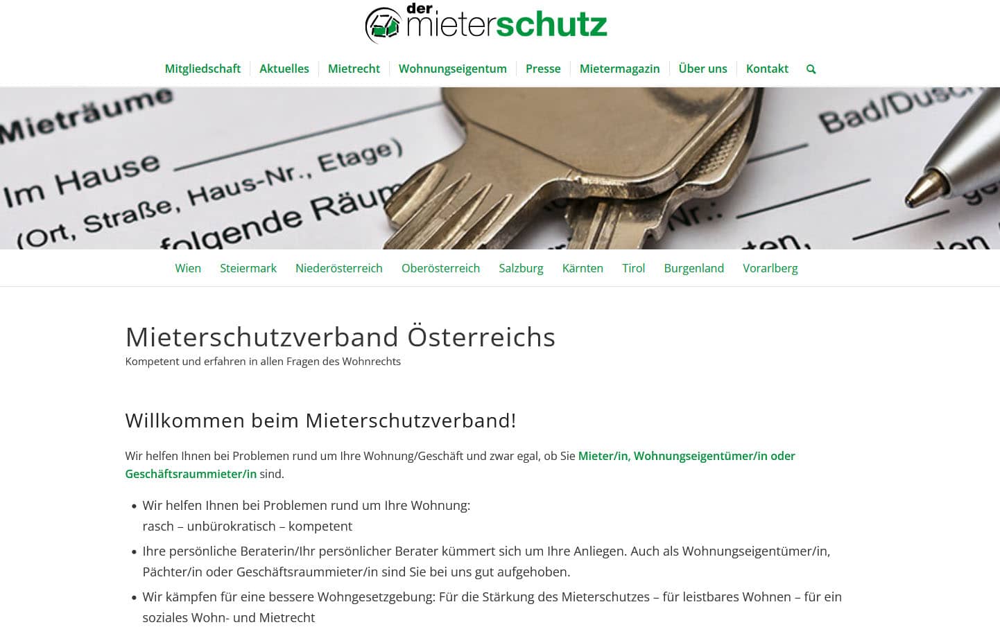 Website Referenzen Graz: Mieterschutzverband Österreich