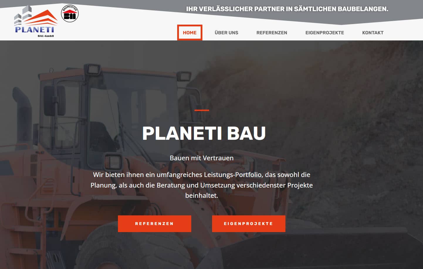 Website Referenzen Graz: Planeti Bau