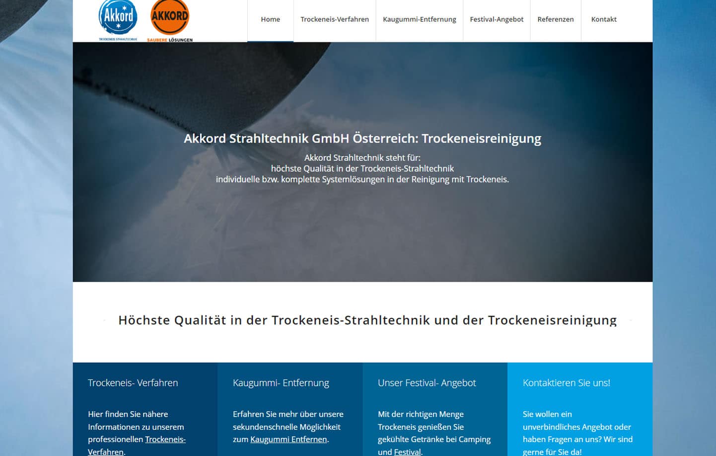 Strahlcenter Austria: Trockeneisreinigung Akkord